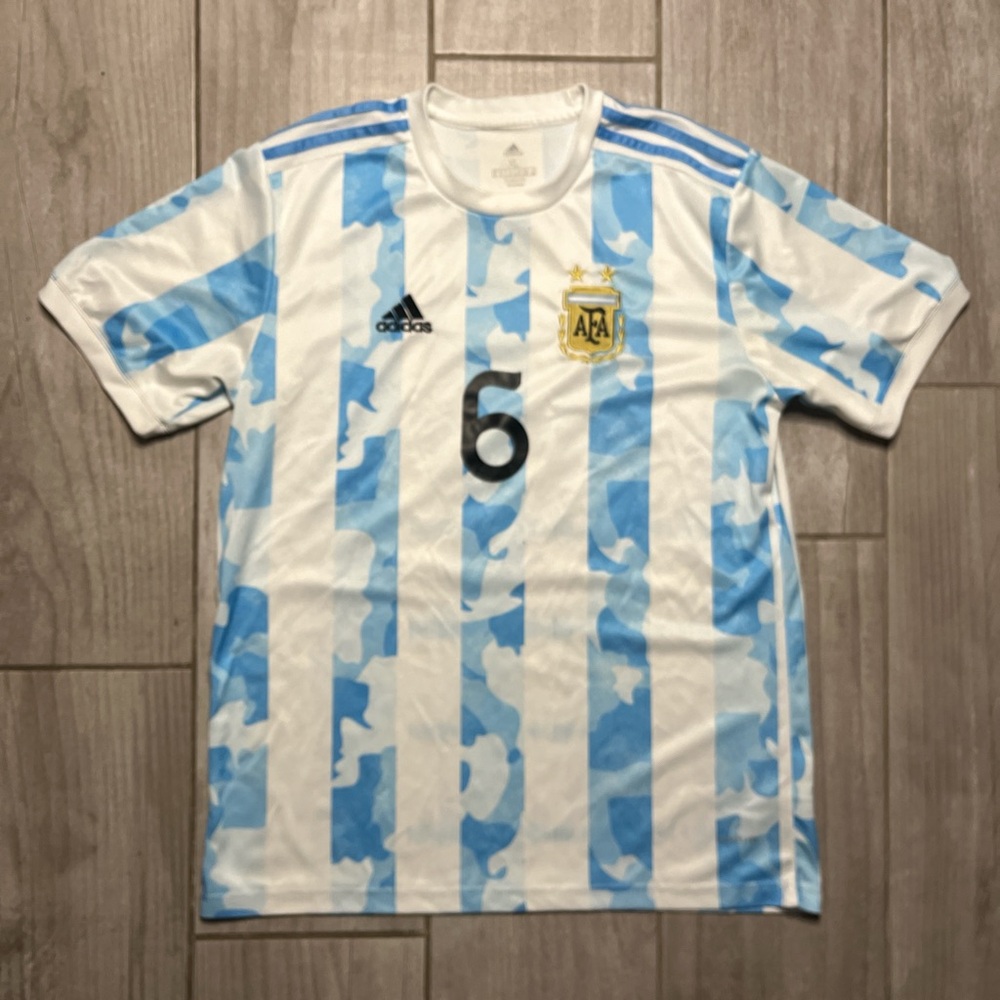 Halcones FC #6 blue/white camo adidas jersey